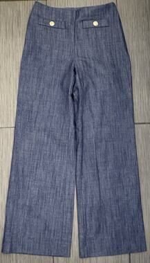 Loft Wide Leg Sailor Pants Size 0 Blue Front Pockets Denim Nautical Preppy